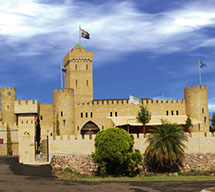 Castle with knight in armour at Sunshine Castle, Bli Bli Queensland